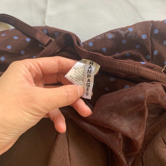 Y2K Rampage Brown Polka Dot Bustier Top - Picture 5 of 8